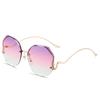 Frameless Trimmed Sunglasses Trend Ocean Piece Gradual Change Sunglasses Butterfly Flower Sunglasses