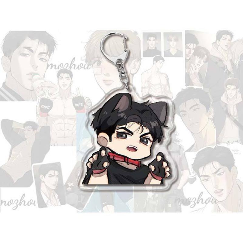 Manwha Jinx Joo Jaekyung Anime Keychain Kim Dan Men Key Chain Women  Creative Cute Figure Acrylic Keyring Pendant Gift