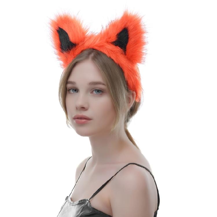 Sztuczne Futra Koty Lisy Uszy Opaska na Głowę dla Kobiet Halloween Cosplay Kostium Akcesoria do Włosów Futrzane Zwierzęce Uszy Obręcz do Włosów
