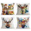 Watercolor Deer Cushion  Pillowcase Printed Polyester 45x45cm Throw Pillowcover Decorative Sofa Cushion Pillowslip Home Decor