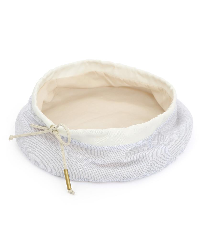 Eondeokeonteulolseutyudio Cotton Seersucker Adjustable Strap Summer Beret Plate Beret / Strap / Line Seersucker / Sky