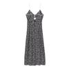 Women's Summer New European and American Style Flower Print Midi Suspender Dress