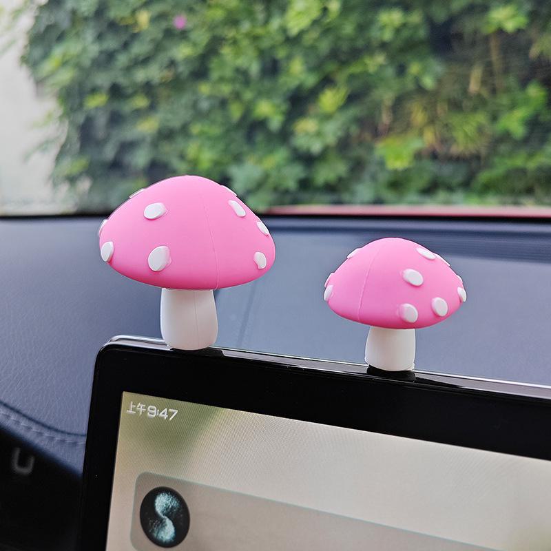 Mushroom Themed Car Decoration for 2024 - Cute Healing Ornaments for Center Console