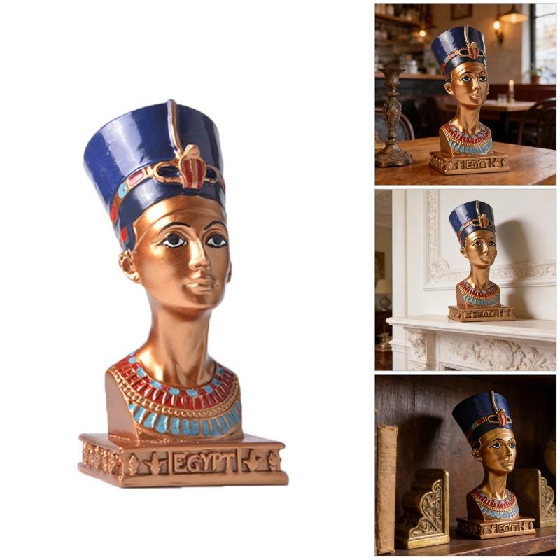 1/2 Pièces Figurine Décorative en Résine Thème Égypte Ancienne Mode Ethnique Objets de Collection Pour Étagère de Bureau et de Salon