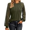 JPNTKY Women's Fashion Casual Solid Color Print Long Sleeve O Neck Blouses & Shirts