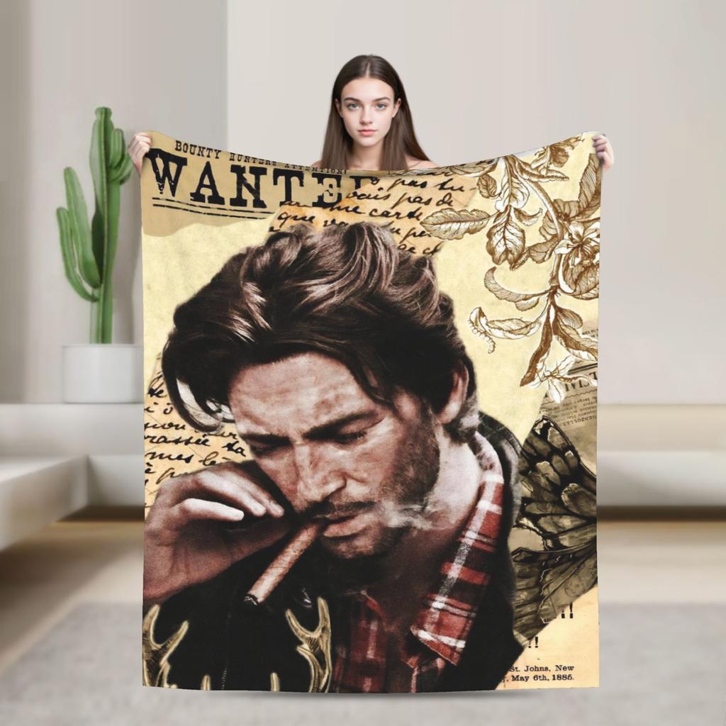 Arthur Morgan Throw Blanket for Couch  Soft Fuzzy Plush Blanket 50x60 Inch Multi-size Bedspreads for All Seasons