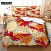 Set Biancheria da Letto Digitale 3D Foglia Biancheria per la Casa Super King Federa Copripiumino Tessuti Set Biancheria da Letto set copriletto