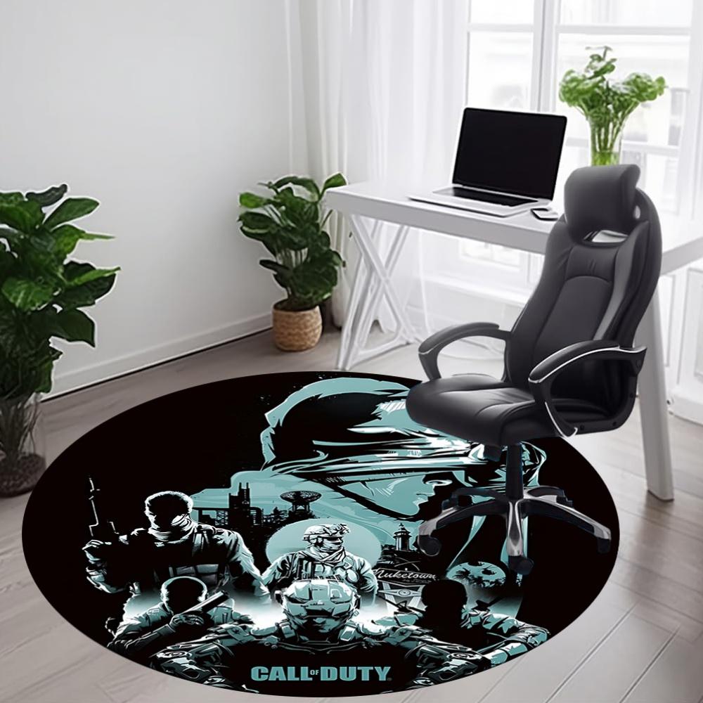 1PC Call of Duty Office Round Rug, Non-slip, Soft and Durable Office Rug for Interior Decoration, Perfect for Office, Beautiful Decoration
