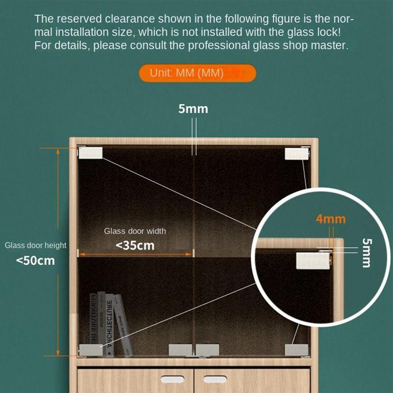 2pcs Glass Door Hinge Without Drilling Shower Door Hinges Cabinet Side Mounted Frameless Glass Hinge For Bathroom Kitchen