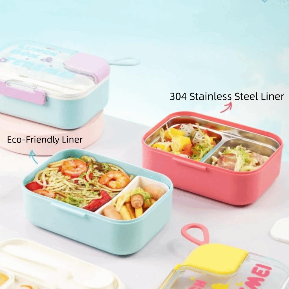 With Handle Children Lunch Box Durable Food Container Set New Kids Bento Box  Outdoor Use