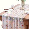 1pcs Colorful Floral Embroidery Table Cloth Simple Elegant Lace Transparent Tablecloth Festival Wedding Party Decor Tablecloth