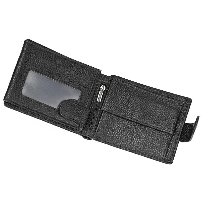 Fashion Men's Short Wallet Genuine Leather Handmade Leather Short Purse For Man Male Cowhide Small Purse For Men Card Holder