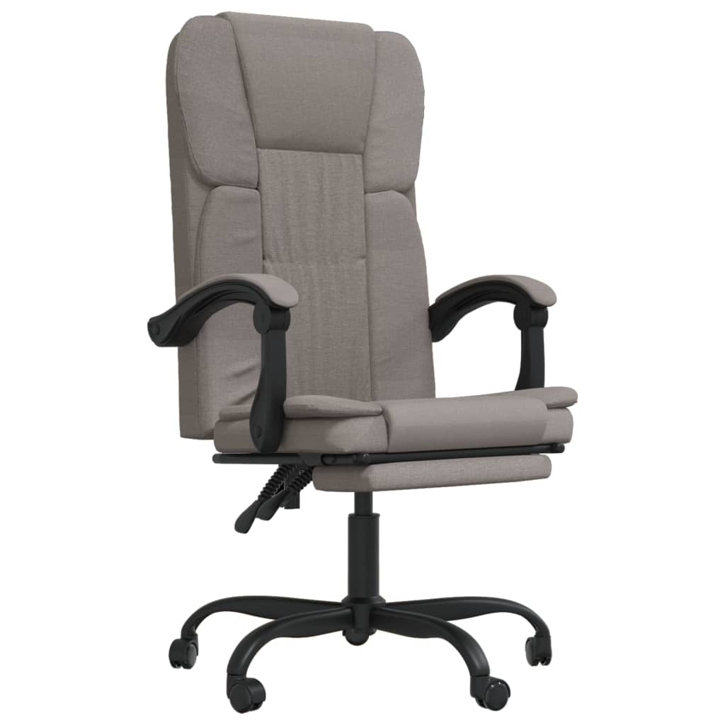 Office Chair with Reclining Function Taupe Fabric