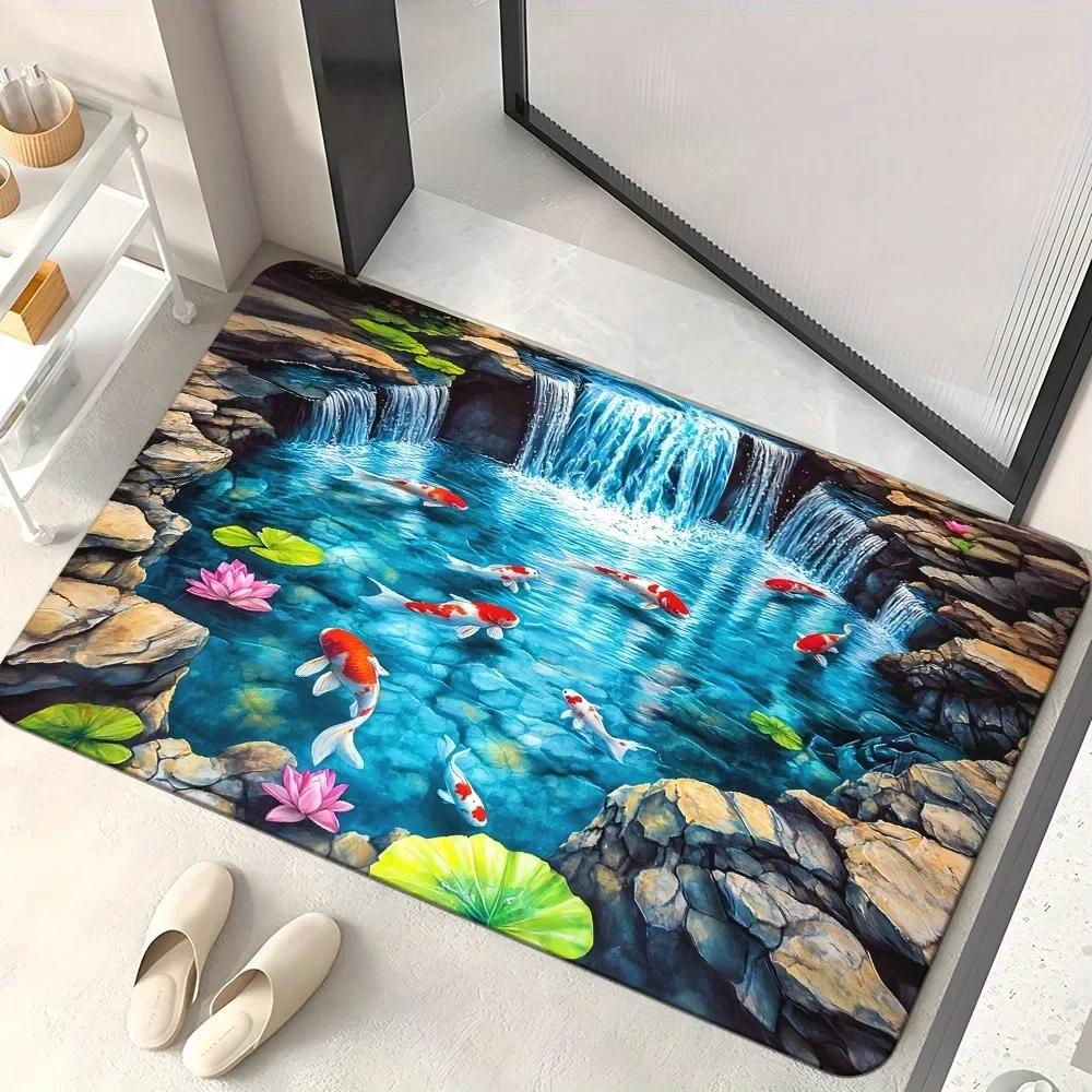 1PC HD Sea Turtle Pattern  Door Mats Kitchen Rugs Non-SlipPop Design Bedroom Rugs Bath Mat Carpet for Home Sink Laundry Decor