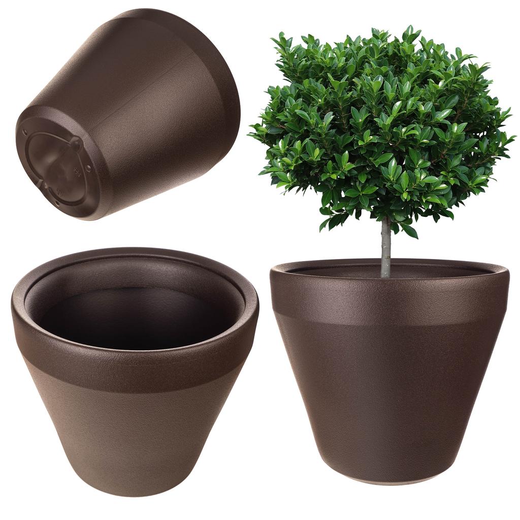 KADAX Vaso Vaso Grande Cachepot Para Flores 39cm Redondo Jardim Floreira Branco
