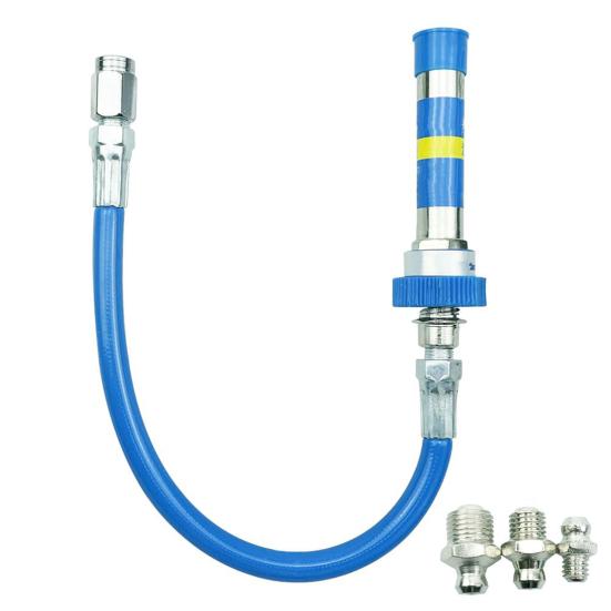 Lock-on High-Pressure Grease Coupler Quick Lock Clamp Tool Heavy-Duty Grease Fittings Extensions Adapter for Hard-to-Reach Areas