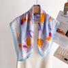 Luxury Silk Feeling Square Scarf Women Print Satin Neckerchief Spring Hair Band Foulard Bandana Echarpe Tie Shawl Wraps