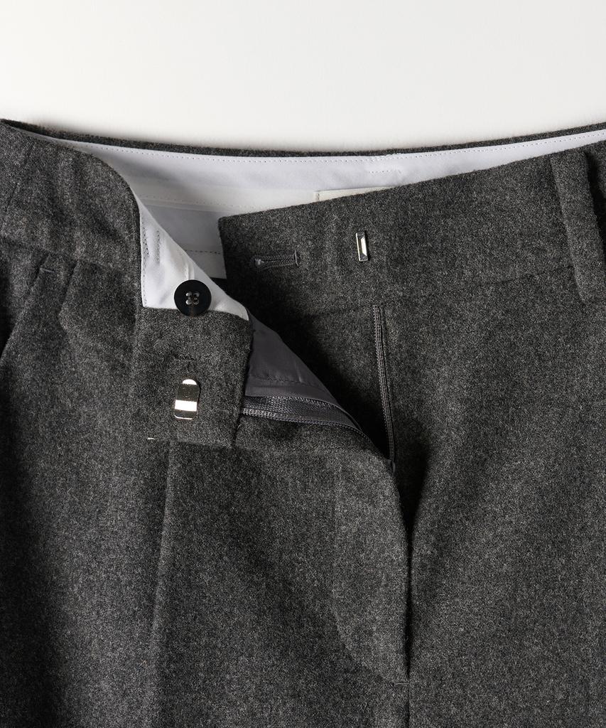 Tudument Wool One-Tuck Wide Slacks Charcoal
