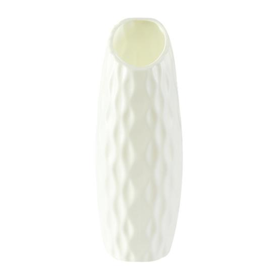 Imitation Keramik Plastikvase Budgetfreundliche Dekorative Plastik Weiße Vase Blumengesteck Dekoration