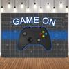 Kids Birthday Party Decor Photography Background Game On Theme Video Gamer Neon Green Gaming Next Level Up Backdrop Props5