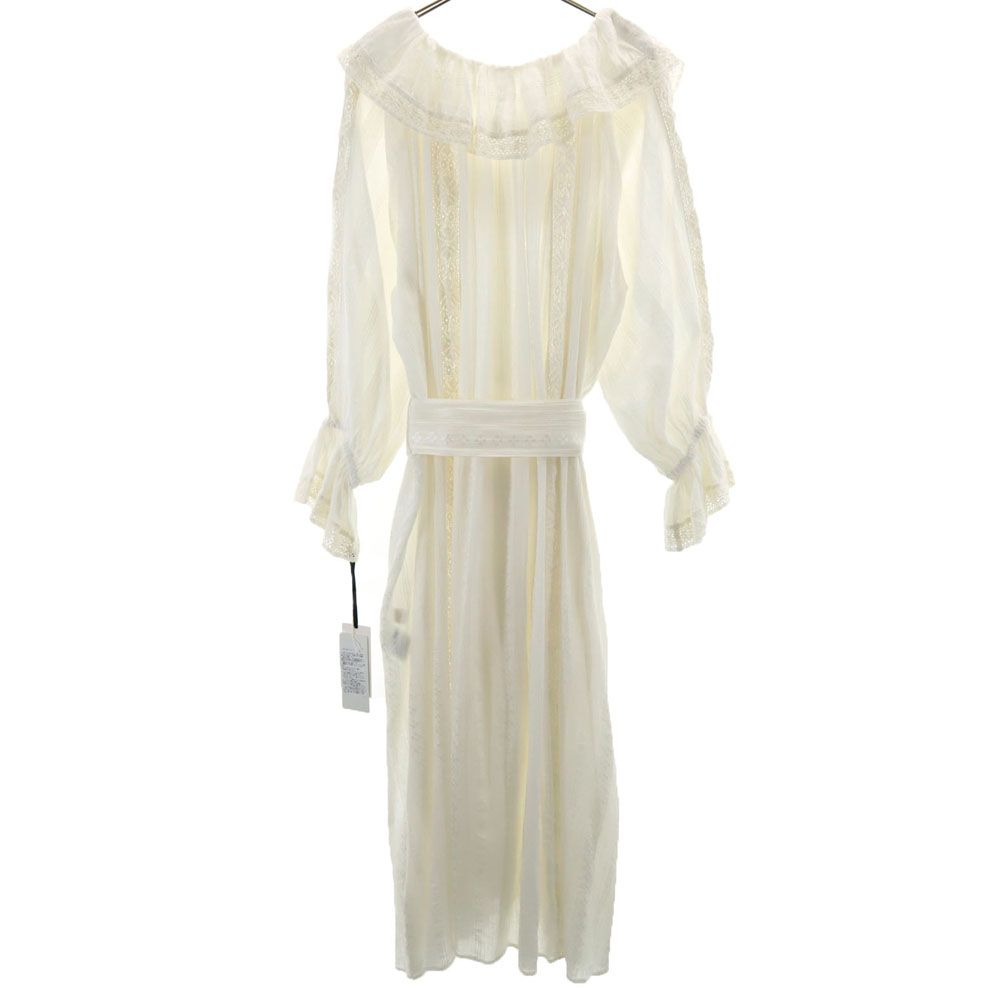 Ungetragenes GRACE CLASS Langarm Rüschenspitze Langes Kleid 2-36 weiß Dünn Damen Gebraucht