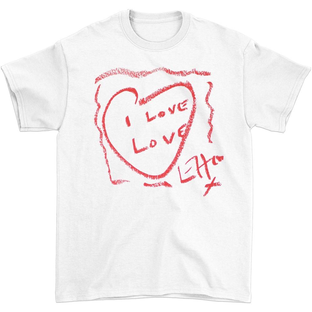 Men's Elton John I Love Love Elton Heart Slim Fit T-shirt white