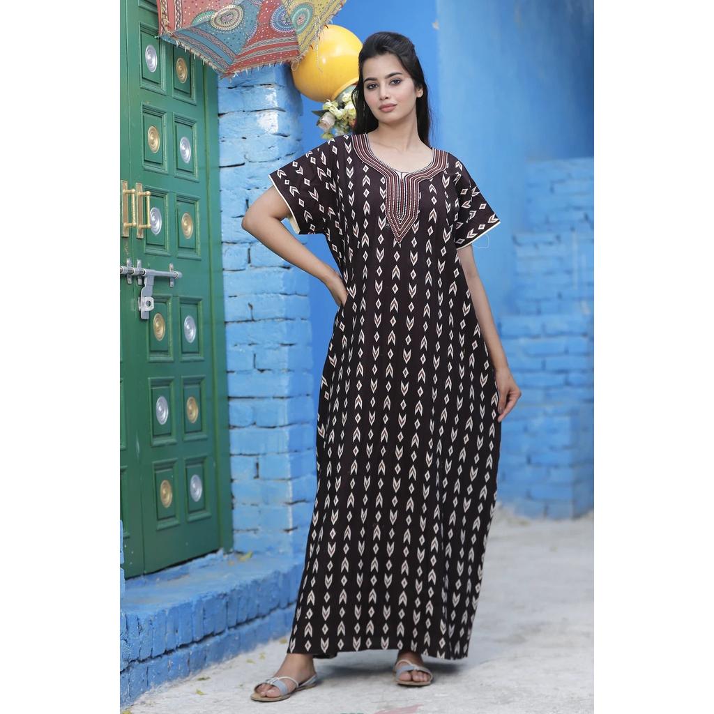 Cotton Lightweight Comfortable Night Wear Gown Indian Women Casual Wear Nighty