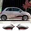 Autocollants Latéraux de Porte de Voiture Aileron de Requin Féroce Autocollants Vinyles Pour Fiat Abarth 500 595 cc Décoration de Style Carrosserie Auto Autocollants Accessoires