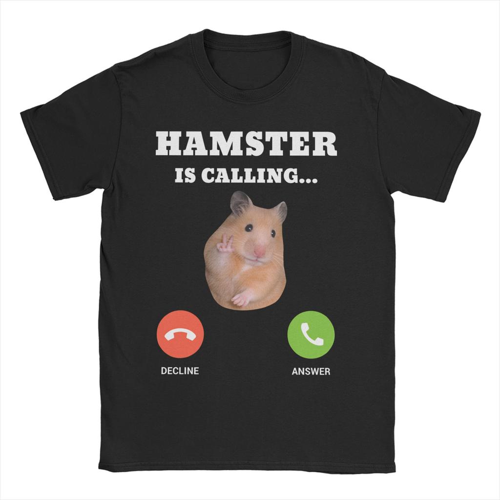 Unisex WoUnisexs TShirts Cyber Hamster Meme 90s Animal Vintage Pure Cotton Tee Shirt Short Sleeve T Shirts Crew Neck Clothing Summer