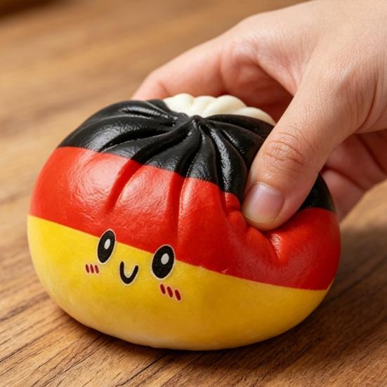 Tegneserie Uttrykk Dumpling Leketøy Stressavlastning Flagg Tema Dampet Bolle Klem Fidget Leketøy Håndavslapning Dekompresjonsverktøy