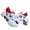 Sapatos de deformação invisível de quatro rodas dupla fileira dupla utilização sapatos esportivos patins crianças sapatos de patinação