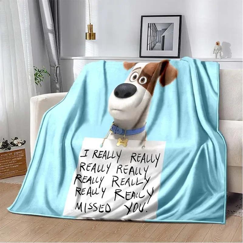 3D Cartoon Anime T-The Secret Life of Pets Flannel Blanket Sofa Bed Living Room Bedroom Adult Children Gift Blanket Car Blanket