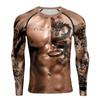 Bodybuilder Spier Simulatie 3D Geprint Heren Sport Tough Guy Sterke Mode Ronde Hals Hip Hop Casual Lange Mouw T-shirt Top