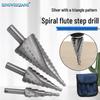 Triangle Shank Silver Spiral Groove Step Drill Bit Set (4-12mm, 4-20mm, 4-32mm) High-Speed Steel 4241