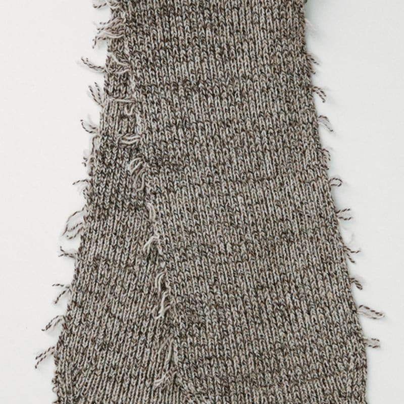 YOUNGOH YB Recyceltes Garn Ausgefranster Kurzer Strickschal