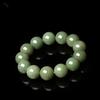 Xinjiang Hotan Qingbai Jade Round Bead Bracelet 18mm Men's Certified Jade Bracelet