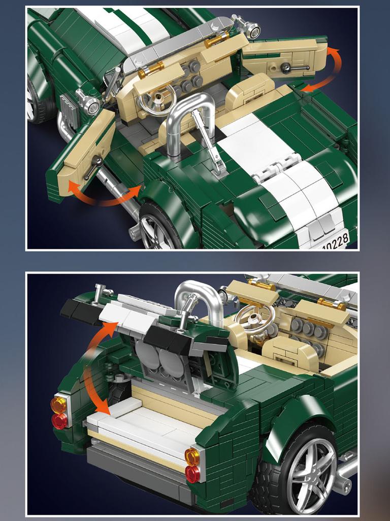 MOC AC Cobra Building Blocks Kits 1198PCS Mould King Technical Vehicle Model Constructor Toys for Adults Kids Halloween Gifts