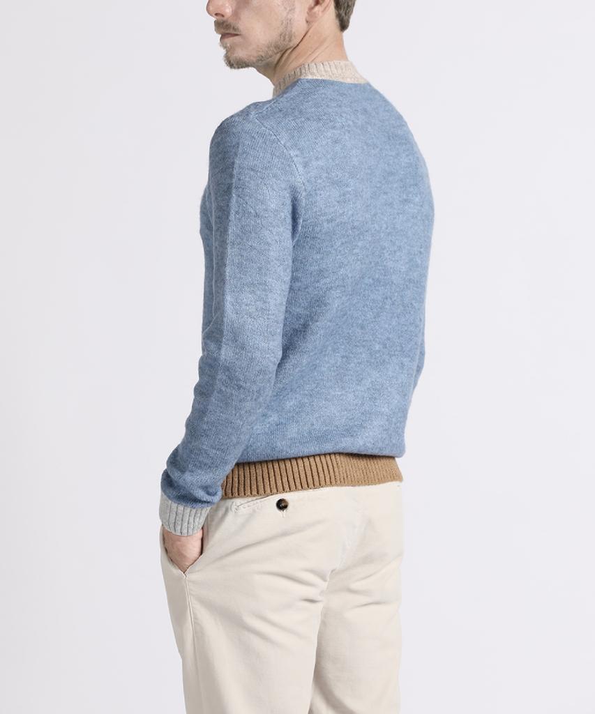 PANICALE Blue Color-Block Crewneck Knit