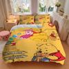 3-teiliges Bettwäscheset mit Aufdruck von Ferkel und Winnie Puuh, Weiche und bequeme Bettbezug für Schlafzimmer Q078