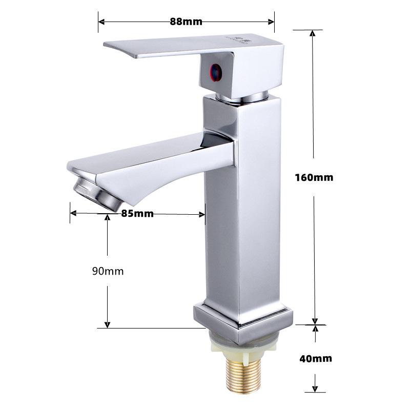 Basin Sink Bathroom Faucet Deck Mounted Single Cold Water Basin Mixer Taps Matte Black Lavatory Sink Tap Crane