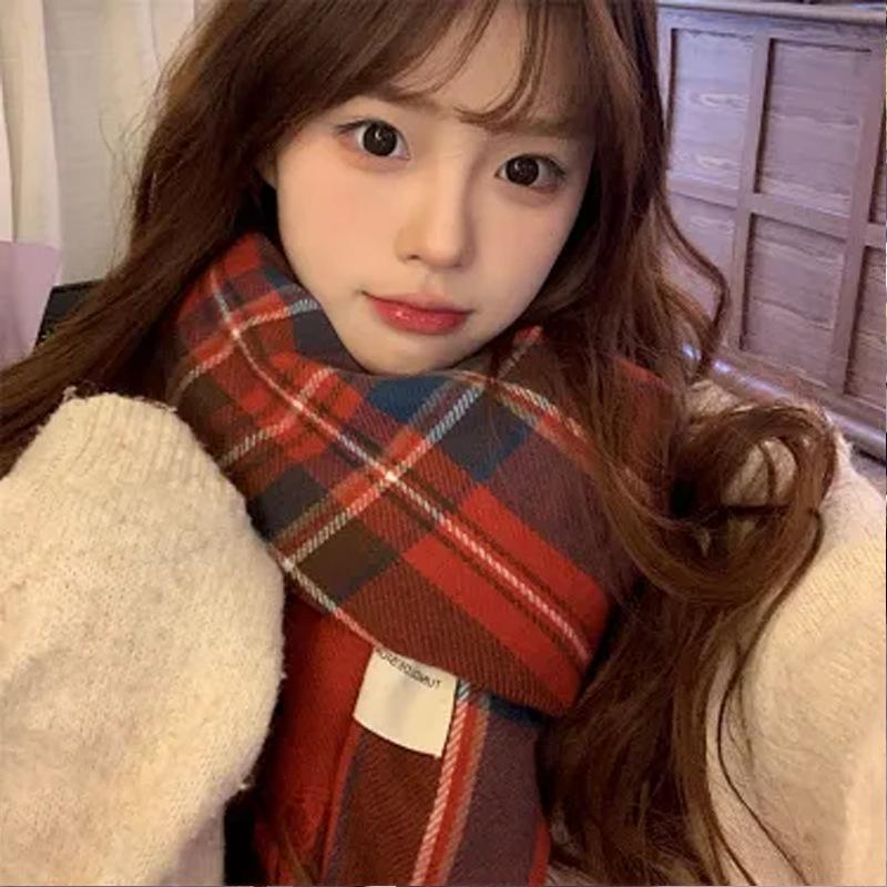 Collection Autumn and Winter New Mohair Solid Color Scarf Korean Version Atmosphere Scarf Enlarged and Thickened Shawl Scarf