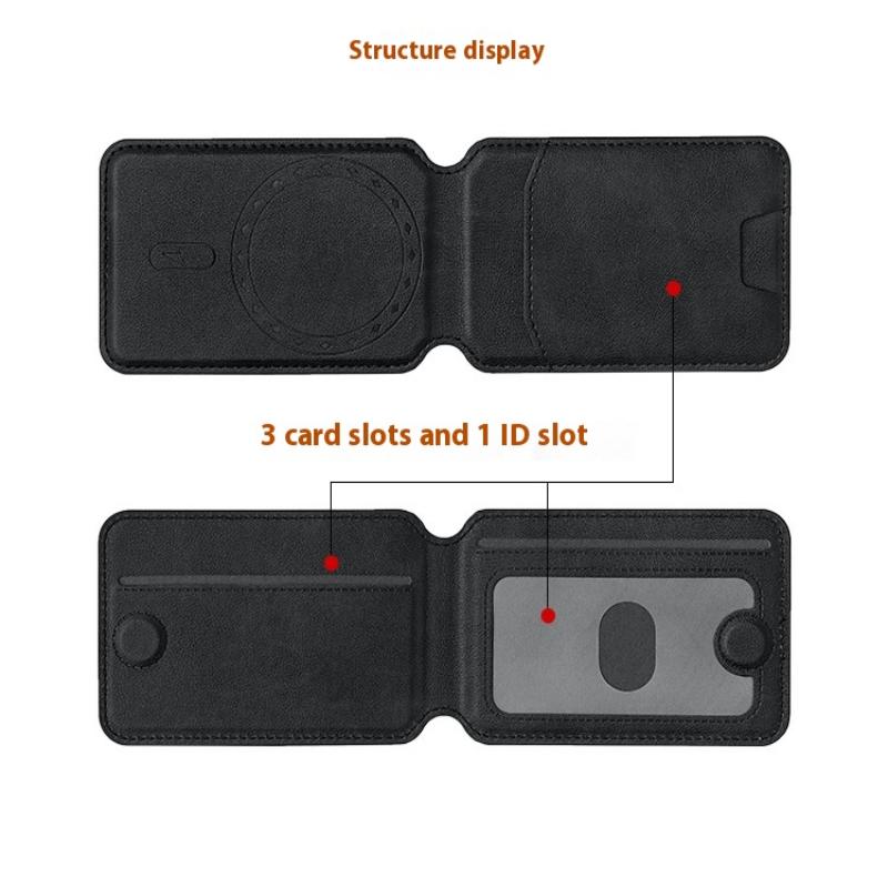 1 Piece Leather Magnetic Card Holder Wallet For Phone16/15/14/13/12 Series With Adjustable Holder Magnetic Magsafe Wallet Stand