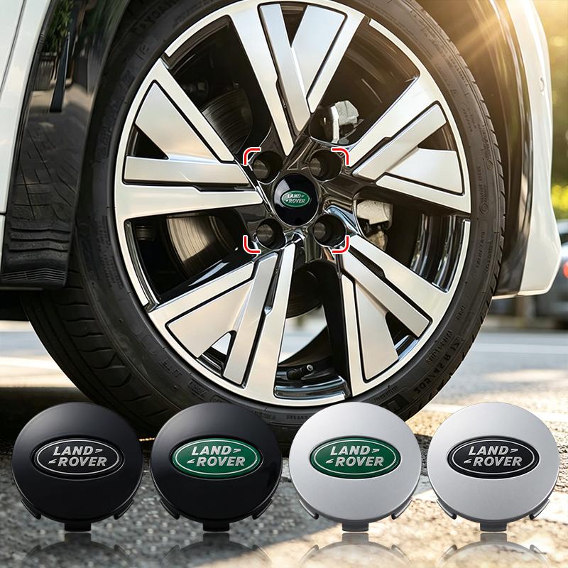 4Pcs 63MM Car Wheel Center Hub Center Cap Rim Hub Dustproof Cover Emblemem for Land Rover Freelander Range Rover Velar Sport Discovery 2 Defender