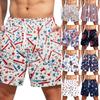 Men Swim Trunks Quick Dry Board Shorts with Drawstring Waist and Vertical Stripe Star Print for Beach Pool Sports