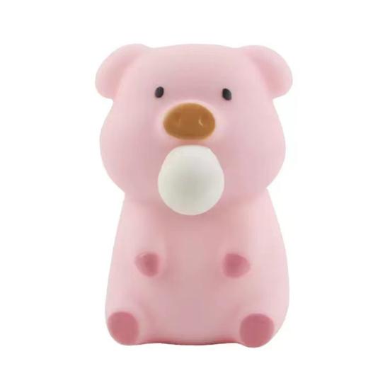 Bubble Blowing Pig Squeeze Toy Stress Relief Cartoon Pig Sensory Toy