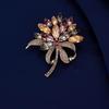 Sparkly Rhinestone Bouquet Brooches Casual Crystal Brooch Pin Stylish Floral Corsage Pins  Wedding