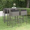 Vidaxl 5-Cz. Garden Bar Set, With Cushions, Pe Rattan, Grey
