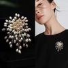 Elegant Handmade Snowflake Pearl Brooch for Women - High-Grade Flower Lapel and Coat Pin