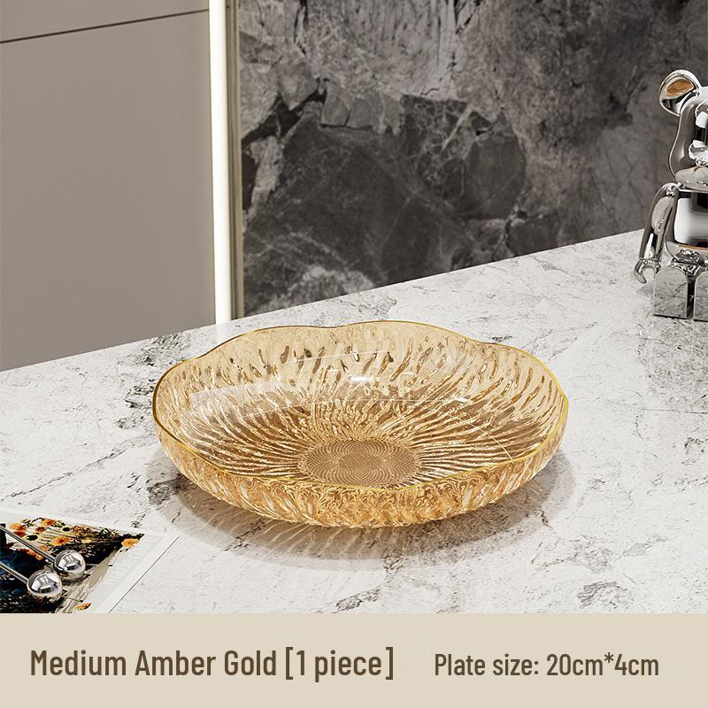 Elegant Transparent Flower-Shaped Plate for Fruit, Dessert, and Candy