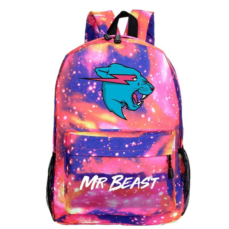 Plecak Mr Beast Lightning Cat Duża Pojemność Torba Szkolna z Oddychającego Materiału
